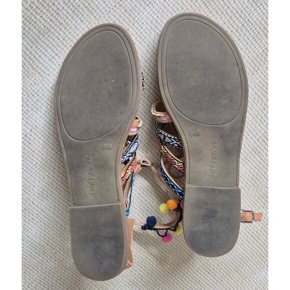 Indigo Rd. Colorful Gladiator Strappy Flat Sandal Size 9.5 Festival Summer Boho - Picture 12 of 14
